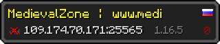 Userbar 320x64 in minecraft style for 109.174.70.171:25565