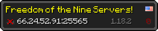 Userbar 320x64 in Minecraft-Stil für den Server 66.24.52.91:25565