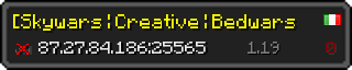 Userbar 320x64 in minecraft style for 87.27.84.186:25565