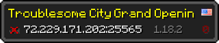 Userbar 320x64 in minecraft style for 72.229.171.202:25565