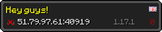 Юзербар 320x64 у стилі майнкрафт для сервера 51.79.97.61:40919