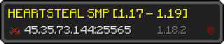 Userbar 320x64 in minecraft style for 45.35.73.144:25565