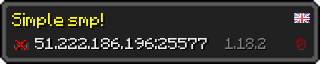 Userbar 320x64 in minecraft style for 51.222.186.196:25577