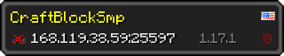 Userbar 320x64 in minecraft style for 168.119.38.59:25597