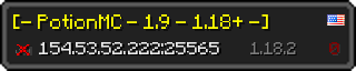 Userbar 320x64 in Minecraft-Stil für den Server 154.53.52.222:25565