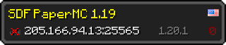 Userbar 320x64 in minecraft style for 205.166.94.13:25565