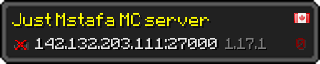 Userbar 320x64 in Minecraft-Stil für den Server 142.132.203.111:27000