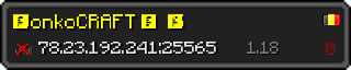 Userbar 320x64 in minecraft style for 78.23.192.241:25565