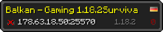 Userbar 320x64 in Minecraft-Stil für den Server 178.63.18.50:25570