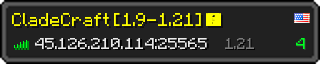 Userbar 320x64 in Minecraft-Stil für den Server 45.126.210.114:25565