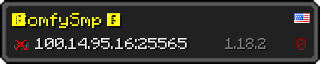 Userbar 320x64 in minecraft style for 100.14.95.16:25565