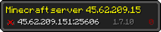 Userbar 320x64 in Minecraft-Stil für den Server 45.62.209.151:25606