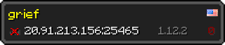 Userbar 320x64 in Minecraft-Stil für den Server 20.91.213.156:25465