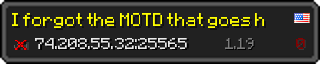 Userbar 320x64 in Minecraft-Stil für den Server 74.208.55.32:25565