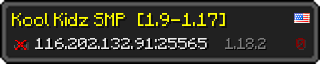 Userbar 320x64 in minecraft style for 116.202.132.91:25565