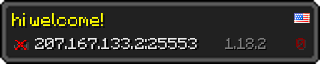 Userbar 320x64 in minecraft style for 207.167.133.2:25553