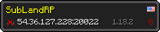 Userbar 320x64 in Minecraft-Stil für den Server 54.36.127.228:20022