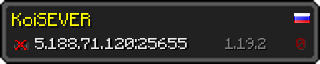 Userbar 320x64 in Minecraft-Stil für den Server 5.188.71.120:25655