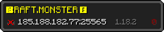 Userbar 320x64 in Minecraft-Stil für den Server 185.188.182.77:25565