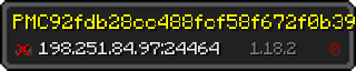 Userbar 320x64 in Minecraft-Stil für den Server 198.251.84.97:24464