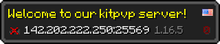 Userbar 320x64 in Minecraft-Stil für den Server 142.202.222.250:25569