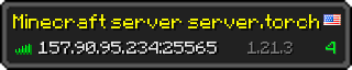 Userbar 320x64 in Minecraft-Stil für den Server 157.90.95.234:25565