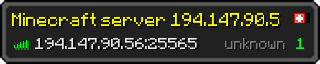 Userbar 320x64 in minecraft style for 194.147.90.56:25565