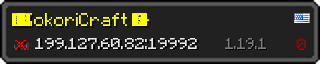 Userbar 320x64 in Minecraft-Stil für den Server 199.127.60.82:19992