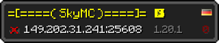 Userbar 320x64 in Minecraft-Stil für den Server 149.202.31.241:25608