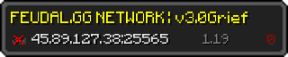 Userbar 320x64 in Minecraft-Stil für den Server 45.89.127.38:25565