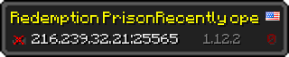 Userbar 320x64 in Minecraft-Stil für den Server 216.239.32.21:25565