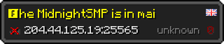 Userbar 320x64 in Minecraft-Stil für den Server 204.44.125.19:25565