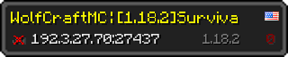 Userbar 320x64 in Minecraft-Stil für den Server 192.3.27.70:27437