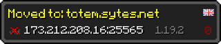 Userbar 320x64 in Minecraft-Stil für den Server 173.212.208.16:25565