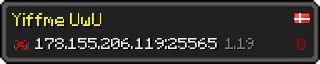 Userbar 320x64 in Minecraft-Stil für den Server 178.155.206.119:25565