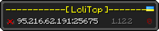 Userbar 320x64 in Minecraft-Stil für den Server 95.216.62.191:25675