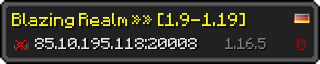 Userbar 320x64 in minecraft style for 85.10.195.118:20008