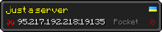 Userbar 320x64 in minecraft style for 95.217.192.218:19135