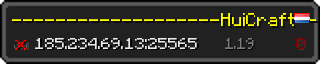 Userbar 320x64 in minecraft style for 185.234.69.13:25565