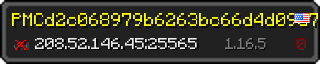 Userbar 320x64 in Minecraft-Stil für den Server 208.52.146.45:25565