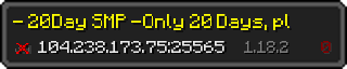 Userbar 320x64 in Minecraft-Stil für den Server 104.238.173.75:25565