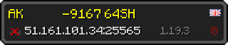 Userbar 320x64 in minecraft style for 51.161.101.34:25565