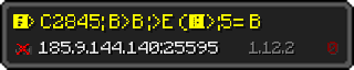 Userbar 320x64 in Minecraft-Stil für den Server 185.9.144.140:25595