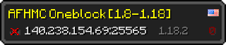 Userbar 320x64 in minecraft style for 140.238.154.69:25565