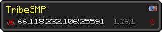 Userbar 320x64 in minecraft style for 66.118.232.106:25591