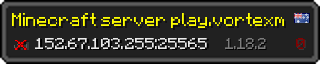 Userbar 320x64 in Minecraft-Stil für den Server 152.67.103.255:25565