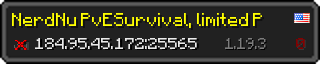 Userbar 320x64 in Minecraft-Stil für den Server 184.95.45.172:25565