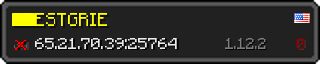 Userbar 320x64 in Minecraft-Stil für den Server 65.21.70.39:25764