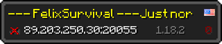 Userbar 320x64 in minecraft style for 89.203.250.30:20055