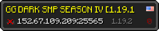 Userbar 320x64 in Minecraft-Stil für den Server 152.67.109.209:25565